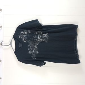 DKNY Men's Black T-Shirt Screen Print XL G38